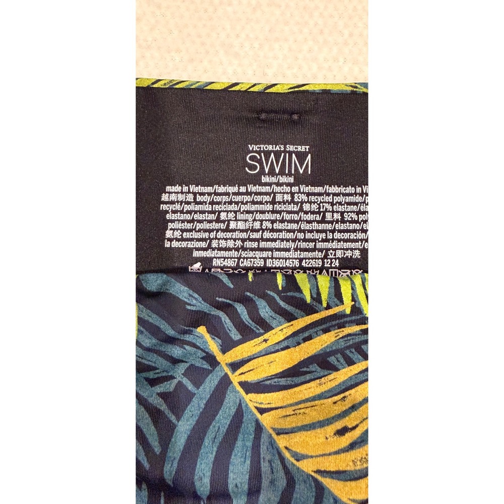 Victoria's Secret Swim Tropical Palm Bikini Set 36DD Top Large Bottoms (699) - Picture 2 of 6